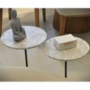 Ver imagem 7 de Mesa Lateral Norina - Alta, Tampo Redondo Imerso e Base Verde Oliva. Cinza 100% MDF