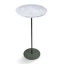 Ver imagem 3 de Mesa Lateral Norina - Alta, Tampo Redondo Imerso e Base Verde Oliva. Cinza 100% MDF