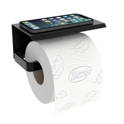 Porta Papel Higiênico Inox De Parede Banheiro Preto MAX - 7