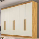 Ver imagem 1 de Guarda-Roupa Casal Oslo 6 Portas 6 Gavetas 100% Mdf Peroba/Off White - Mademarques