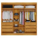 Ver imagem 3 de Guarda-Roupa Casal Oslo 6 Portas 6 Gavetas 100% Mdf Peroba/Off White - Mademarques