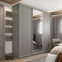 Ver imagem 7 de Guarda-Roupa Casal 3 Portas e 1 Espelho 100% MDF Geneve Cinza/Urbi