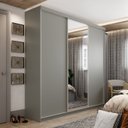 Ver imagem 1 de Guarda-roupa Casal 100% Mdf Bp com 3 Portas e 1 Espelho Geneve
