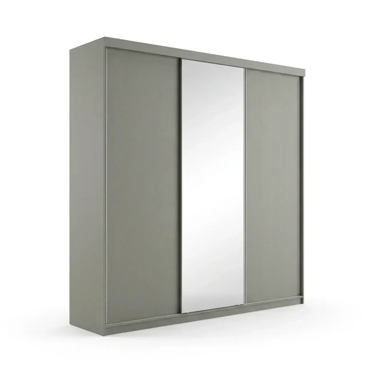 Ver imagem 2 de Guarda-Roupa Casal 3 Portas e 1 Espelho 100% MDF Geneve Cinza/Urbi
