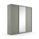 Ver imagem 2 de Guarda-Roupa Casal 3 Portas e 1 Espelho 100% MDF Geneve Cinza/Urbi