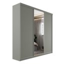 Ver mais imagens de Guarda-Roupa Casal 3 Portas e 1 Espelho 100% MDF Geneve Cinza/Urbi