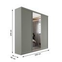 Ver imagem 4 de Guarda-roupa Casal 100% Mdf Bp com 3 Portas e 1 Espelho Geneve