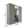 Guarda-roupa Casal 100% Mdf Bp com 3 Portas e 1 Espelho Geneve - 4