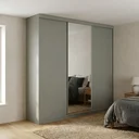 Ver imagem 1 de Guarda-Roupa Casal 3 Portas e 1 Espelho 100% MDF Geneve Cinza/Urbi