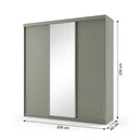 Ver imagem 3 de Guarda-Roupa Casal 3 Portas e 1 Espelho 100% MDF Geneve Cinza/Urbi