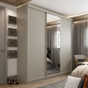 Ver imagem 7 de Guarda-Roupa Casal 3 Portas e 1 Espelho 100% MDF Geneve Bege/Panna