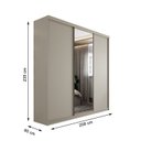 Ver imagem 4 de Guarda-roupa Casal 100% Mdf Bp com 3 Portas e 1 Espelho Geneve