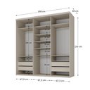 Ver imagem 4 de Guarda-Roupa Casal 3 Portas e 1 Espelho 100% MDF Geneve Bege/Panna
