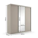 Ver imagem 3 de Guarda-Roupa Casal 3 Portas e 1 Espelho 100% MDF Geneve Bege/Panna