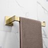 Kit Acessórios para Banheiro Aço Inox Acabamento Quadrado Dourado Escovado 4 Peças - 13