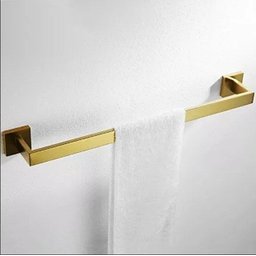 Kit Acessórios para Banheiro Aço Inox Acabamento Quadrado Dourado Escovado 4 Peças - 3