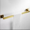 Kit Acessórios para Banheiro Aço Inox Acabamento Quadrado Dourado Escovado 4 Peças - 3