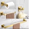 Kit Acessórios para Banheiro Aço Inox Acabamento Quadrado Dourado Escovado 4 Peças - 2