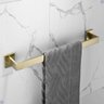 Kit Acessórios para Banheiro Aço Inox Acabamento Quadrado Dourado Escovado 4 Peças - 11