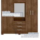 Ver imagem 4 de Guarda-Roupa Capelinha 6 Portas com Espelho e 3 Gavetas com Chave Gales