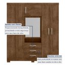 Ver mais imagens de Guarda-Roupa Capelinha 6 Portas com Espelho e 3 Gavetas com Chave Gales