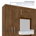 Ver imagem 2 de Guarda-Roupa Capelinha 6 Portas com Espelho e 3 Gavetas com Chave Gales