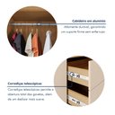 Ver mais imagens de Guarda-Roupa Capelinha 6 Portas com Espelho e 3 Gavetas com Chave Gales Off White/Carvalho Americano