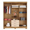 Ver imagem 4 de Guarda-Roupa Capelinha 6 Portas com Espelho e 3 Gavetas com Chave Gales Off White/Carvalho Americano