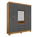 Ver imagem 2 de Guarda-Roupa Capelinha 6 Portas com Espelho e 3 Gavetas com Chave Gales