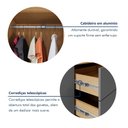 Ver mais imagens de Guarda-Roupa Capelinha 6 Portas com Espelho e 3 Gavetas com Chave Gales Cinza/Carvalho Americano/Grafite