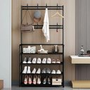 Ver imagem 6 de Sapateira Cabideiro Arara Multifunção Organizador para Roupas, Sapatos e Bolsas com 12 Pares e 4