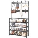 Ver imagem 1 de Sapateira Cabideiro Arara Multifunção Organizador para Roupas, Sapatos e Bolsas com 12 Pares e 4