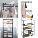 Ver imagem 4 de Sapateira Cabideiro Arara Multifunção Organizador para Roupas, Sapatos e Bolsas com 12 Pares e 4