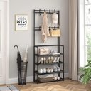 Ver imagem 7 de Sapateira Cabideiro Arara Multifunção Organizador para Roupas, Sapatos e Bolsas com 12 Pares e 4