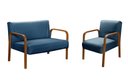 Ver imagem 2 de Conjunto Decorativo Anita Kit Namoradeira + Poltrona Sala, Recepção Azul 330
