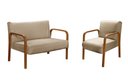 Ver imagem 2 de Conjunto Decorativo Anita Kit Namoradeira + Poltrona Sala, Recepção Marrom 150