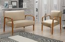 Ver imagem 1 de Conjunto Decorativo Anita Kit Namoradeira + Poltrona Sala, Recepção Marrom 150