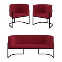 Ver imagem 1 de Kit Sofá 2 Lugares + 2 Poltronas para Recepção Balaqui Marsala