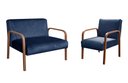 Ver imagem 2 de Conjunto Decorativo Anita Kit Namoradeira + Poltrona Sala, Recepção Azul Marinho 210