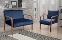 Ver imagem 1 de Conjunto Decorativo Anita Kit Namoradeira + Poltrona Sala, Recepção Azul Marinho 210
