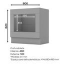 Ver imagem 3 de Balcao Forno Embutir com Tampo 80 Cm Americana Cinza Calcare Henn