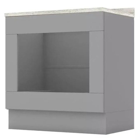 Balcao Forno Embutir com Tampo 80 Cm Americana Cinza Calcare Henn