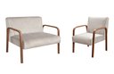 Ver imagem 2 de Conjunto Decorativo Anita Kit Namoradeira + Poltrona Sala, Recepção Bege Claro 080