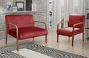 Ver imagem 1 de Conjunto Decorativo Anita Kit Namoradeira + Poltrona Sala, Recepção Vermelho Bordô 110