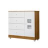 Quarto de Bebê com Berço Mini Cama, Cômoda 1 Porta 4 Gavetas e Roupeiro 4 Portas 3 Gavetas 100% Mdf - 17
