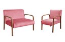 Ver imagem 2 de Conjunto Decorativo Anita Kit Namoradeira + Poltrona Sala, Recepção Rosa 280