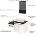 Ver imagem 3 de Conjunto Balcão C-cuba Q32 e Espelheira Legno 831 Branco Chess C-nogal Branco Chess C-preto Ônix