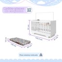 Ver imagem 7 de Quarto de Bebê com Berço Mini Cama, Cômoda 1 Porta 4 Gavetas e Roupeiro Flocos 3 Portas 2 Gavetas Br