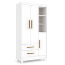 Ver imagem 4 de Quarto de Bebê com Berço Mini Cama, Cômoda 1 Porta 4 Gavetas e Roupeiro Flocos 3 Portas 2 Gavetas Br