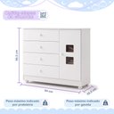 Ver imagem 5 de Quarto de Bebê com Berço Mini Cama, Cômoda 1 Porta 4 Gavetas e Roupeiro Flocos 3 Portas 2 Gavetas Br